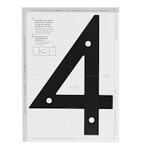Contemporary Number 4 Aluminum Black 9 in.