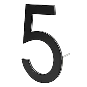 Contemporary Number 5 Aluminum Black 9 in.