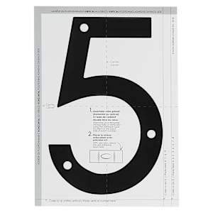 Contemporary Number 5 Aluminum Black 9 in.