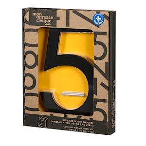 Contemporary Number 5 Aluminum Black 9 in.