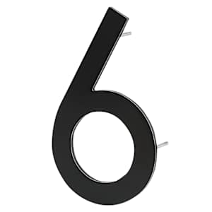 Contemporary Number 6 Aluminum Black 9 in.