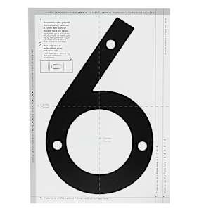 Contemporary Number 6 Aluminum Black 9 in.