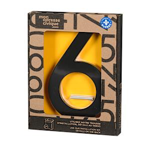 Contemporary Number 6 Aluminum Black 9 in.