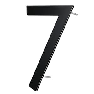 Contemporary Number 7 Aluminum Black 9 in.