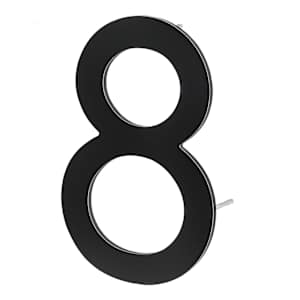 Contemporary Number 8 Aluminum Black 9 in.