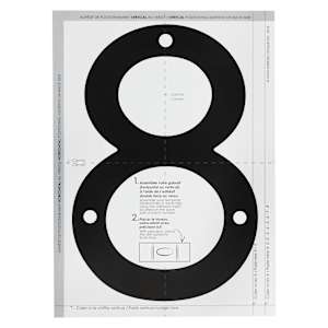 Contemporary Number 8 Aluminum Black 9 in.
