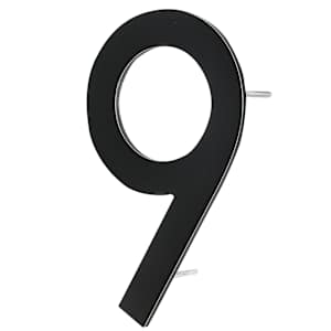 Contemporary Number 9 Aluminum Black 9 in.