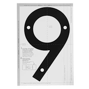 Contemporary Number 9 Aluminum Black 9 in.