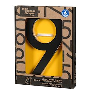 Contemporary Number 9 Aluminum Black 9 in.