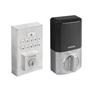 Contemporary Smartcode Digital Keypad Electronic Door Deadbolt Satin Chrome