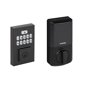 Contemporary Smartcode Digital Keypad Electronic Door Deadbolt Matte Black