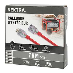 NEKTRA Outdoor Extension Cord 7.6 m