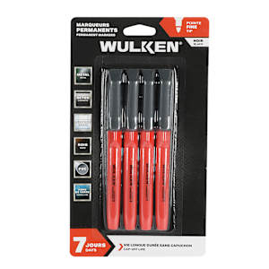 WULKEN Permanent Markers Pkg/4