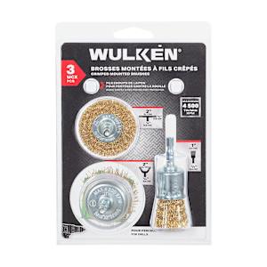 Brosses à fils crêpés pour perceuses Ens/3 WULKEN