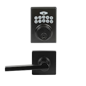 Dexter Electronic Digital Keypad Front Door Lock and Lever Handle Black