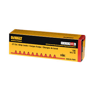 Cartouches rouges calibre .27 pour outils à percussion Pqt/100 DEWALT