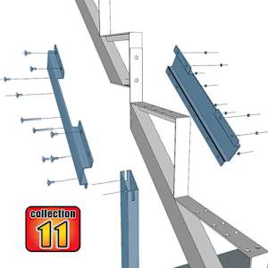 PYLEX Black Aluminum Stair Stringer Connector Collection 11.