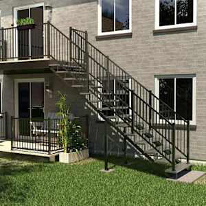 PYLEX Black Aluminum Stair Stringer Connector Collection 11.