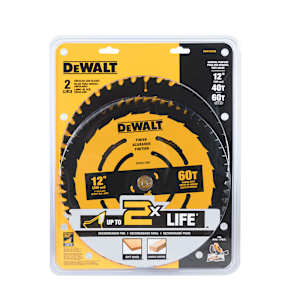DEWALT Circular Saw Blades General Purpose 12 in. 40 and 60 Teeth Set/2