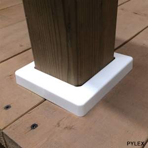 PYLEX Decorative Plate for 4 in. x 4 in. Post White