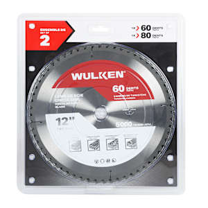WULKEN Finishing Circular Saw Blades 12 in. (60 and 80 Teeth) Set/2