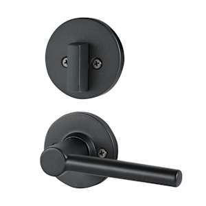 Serrure de porte d'entrée à clé et poignée Branton noire