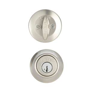 Elements Keyed Deadbolt Lock Satin Nickel