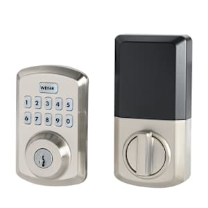 Powerbolt3 Digital Keypad Electronic Door Deadbolt Lock Satin Nickel
