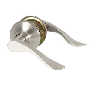 Poignée bec-de-canne pour porte de passage nickel satiné KËYSTROM Wave