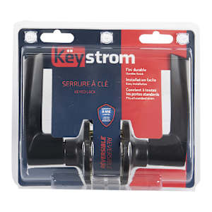 KËYSTROM Curve Keyed Entry Door Lever Matte Black