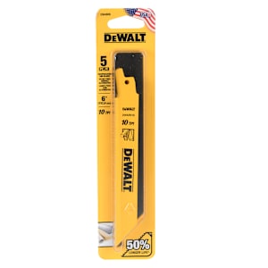 DEWALT Reciprocating Saw Blade 6 in. 10 TPI Pkg/5