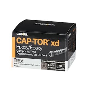 Vis pour plancher composite Cap-Tor Trex Pebble Grey 2 3/4 po Pqt/100