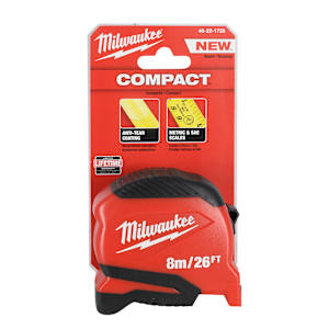 Ruban à mesurer compact 26 pi/8 m x 1 po MILWAUKEE