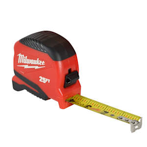 Ruban à mesurer compact 25 pi x 1 po MILWAUKEE