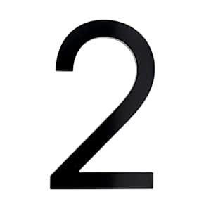 Chiffre 2 Bungalow en aluminium noir 8 1/2 po