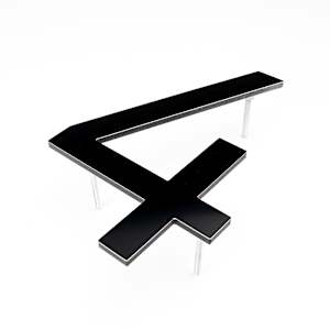 Chiffre 4 Bungalow en aluminium noir 8 1/2 po