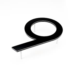 Chiffre 9 Bungalow en aluminium noir 8 1/2 po