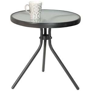 VERTUO Black Steel Round Side Table 19 11/16 in.