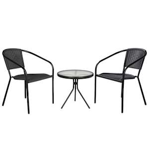 VERTUO Black Steel Round Side Table 19 11/16 in.