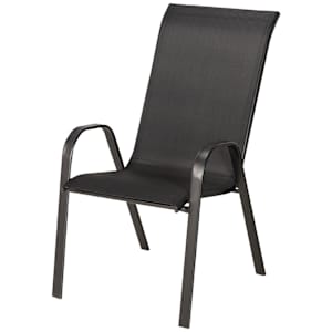 Luzon Black Steel High-Back Patio Chair