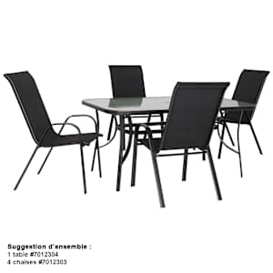 Luzon Black Steel High-Back Patio Chair