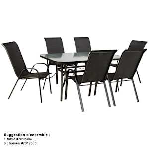 Luzon Black Steel High-Back Patio Chair
