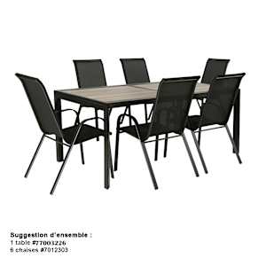 Luzon Black Steel High-Back Patio Chair