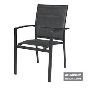 VERTUO Modern Black Aluminum Patio Chair