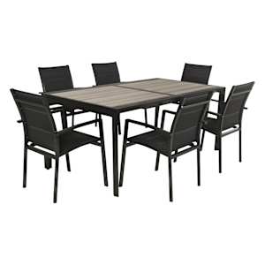 Chaise de patio moderne en aluminium noire VERTUO