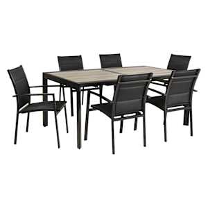 Chaise de patio moderne en aluminium noire VERTUO