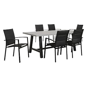 Chaise de patio moderne en aluminium noire VERTUO