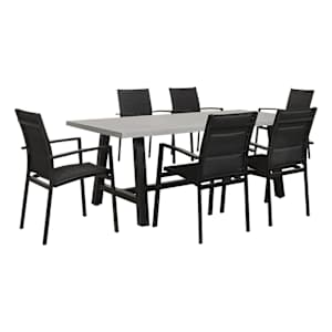 Chaise de patio moderne en aluminium noire VERTUO