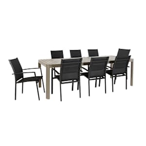 Chaise de patio moderne en aluminium noire VERTUO