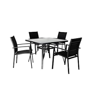 Chaise de patio moderne en aluminium noire VERTUO